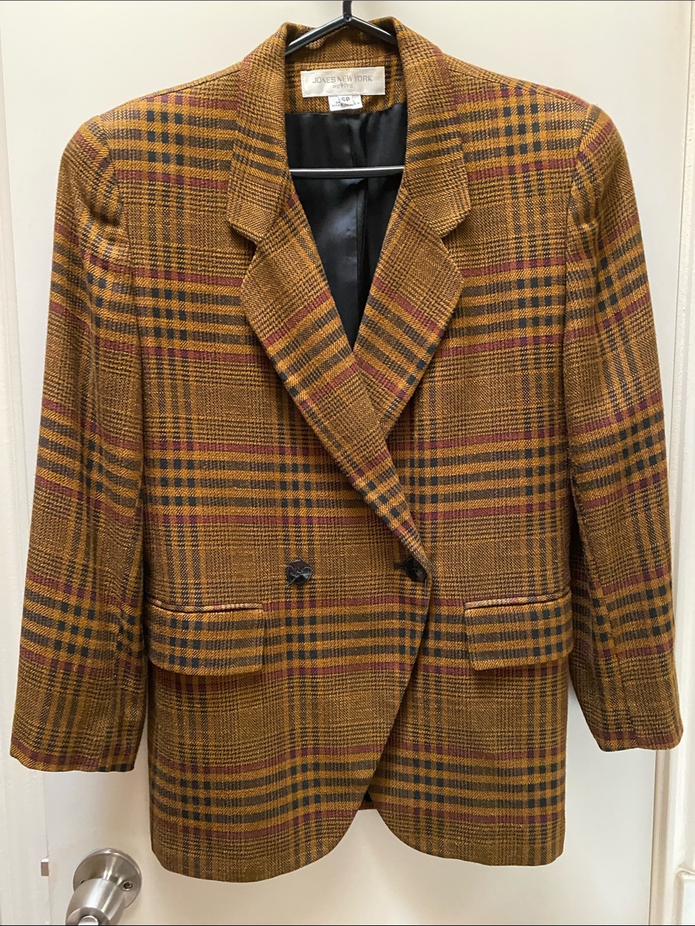 Jones New York Mustard Tweed Blazer